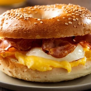 Ham or Bacon or Sausage Egg & Cheese Bagel Sandwich