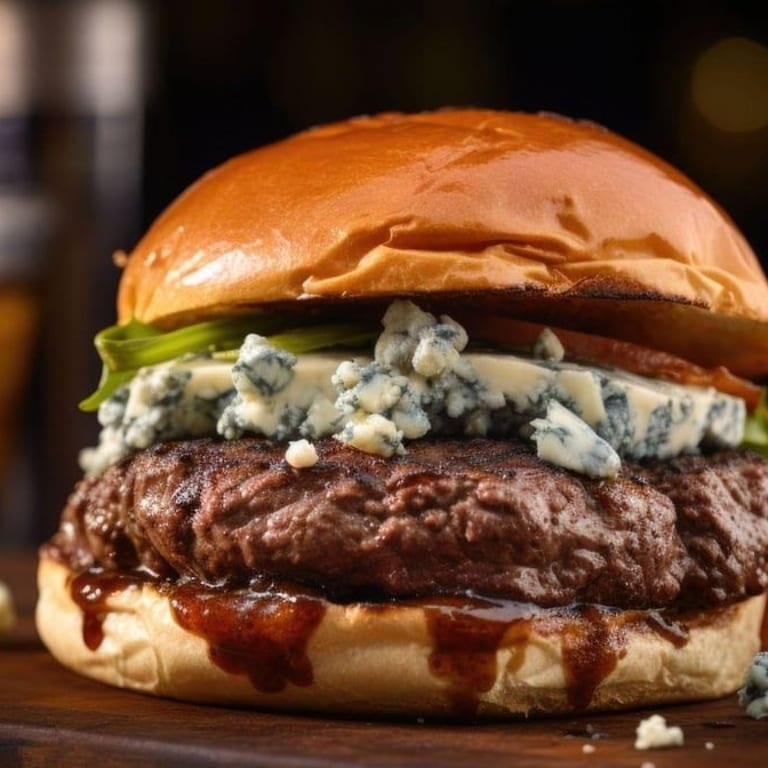 Indulge in Our Black and Blue Burger