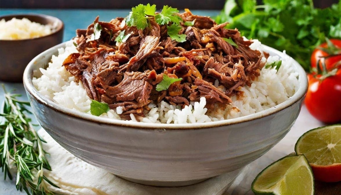 Pulled Beef Barbacoa Bowl.