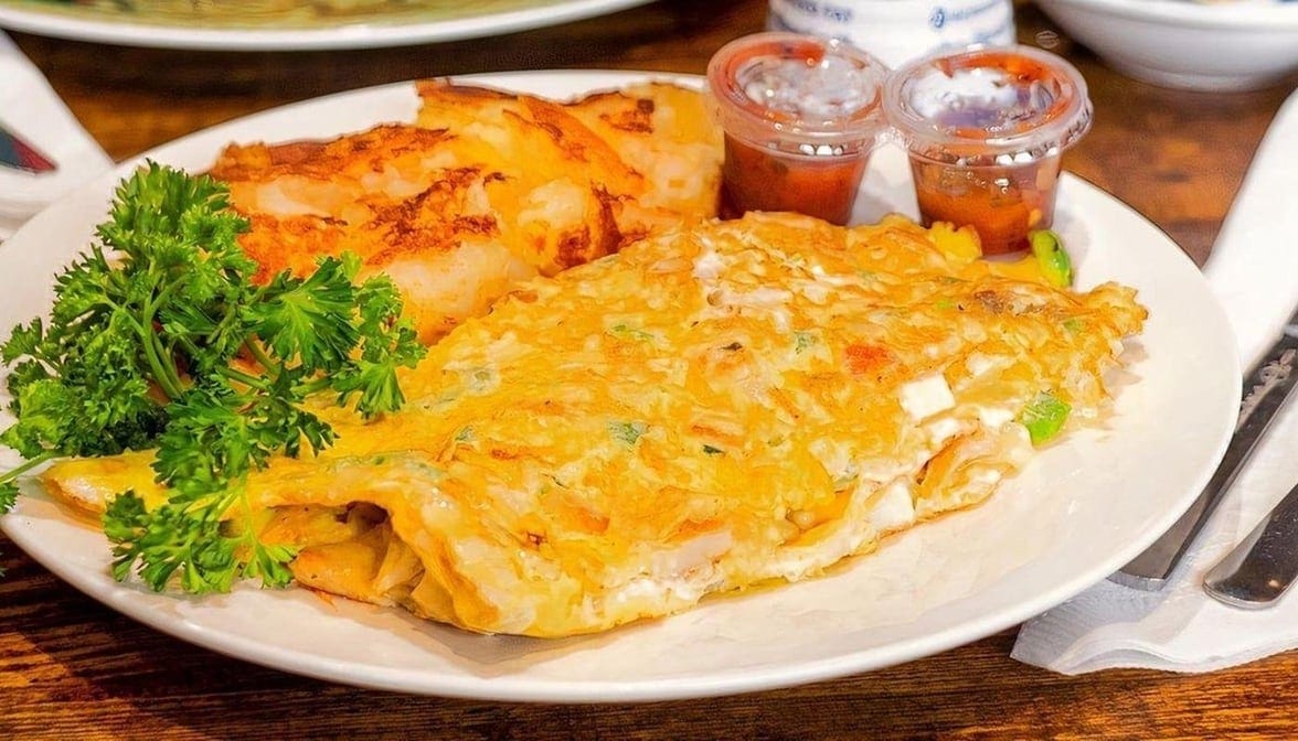 Chicken Fajita Omelette.
