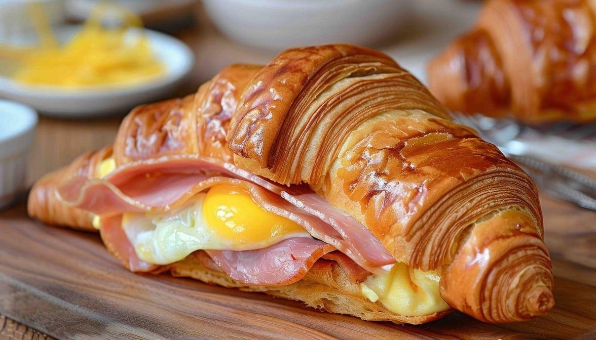 Ham Egg & Cheese Sandwich Croissant.